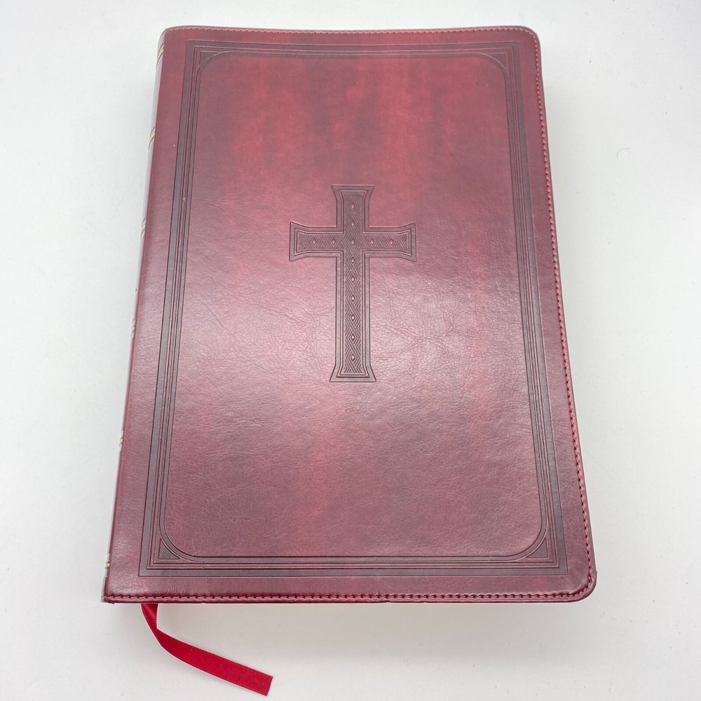 Christian Art Bible KJV super giant print brown leather cross embossed leather